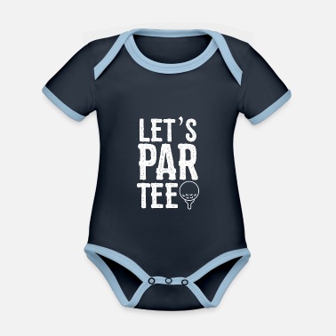 Softboll Golf citat låter Par Tee - Ekologisk kontrastfärgad babybody