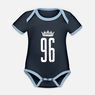 Kung 96 Nummerkrona - Ekologisk kontrastfärgad babybody
