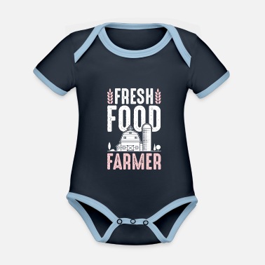 Bonde Bonde gård bonde bonde stall - Ekologisk kontrastfärgad babybody