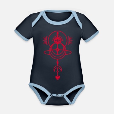 Tribal Röd magisk symbol - Ekologisk kontrastfärgad babybody