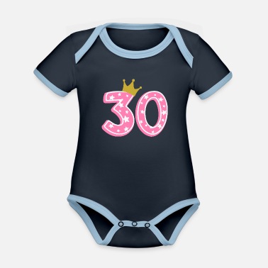 Ros 30 kronor 30-årsdag 30 år - Ekologisk kontrastfärgad babybody