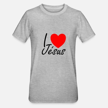 Kocham Jezusa Uwielbiam Jezusa - Koszulka unisex z polibawełny