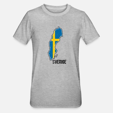 Stockholm Schweden Flagge Umriss Souvenir - Unisex Polycotton T-Shirt