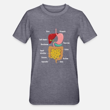 Digestif Système digestif de diagramme anatomique de professeur de biologie - T-shirt polycoton Unisexe