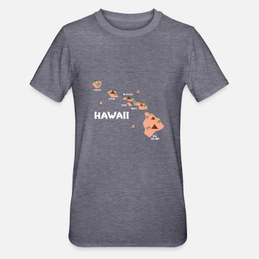Wyspa Hawajska Wyspa Mapa Vintage Souvenir - Koszulka unisex z polibawełny