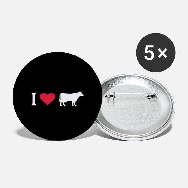 Love Cow Cows Heart I Love Farm Farmer Farmer Cattle - Small Buttons