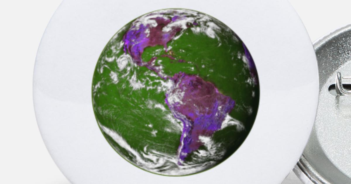 Button Anstecknadel Globus Erde Weltkugel 
