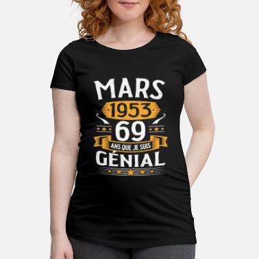 Marié Cadeau D&#39;anniversaire Vintage 69 Ans Mars 1953 - T-shirt de grossesse