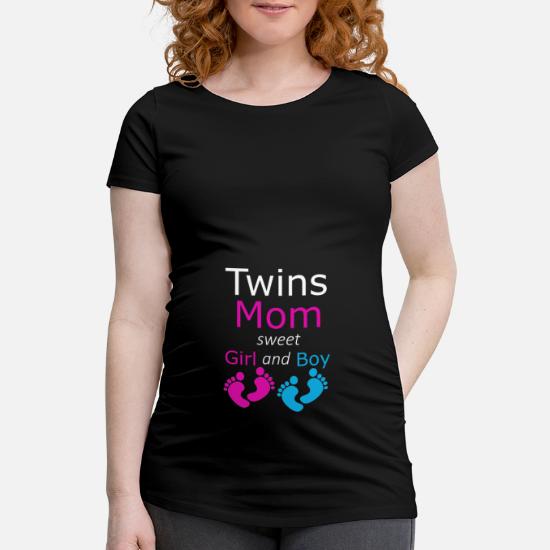 Donna Carino gemelli mamma di Twin Baby Boy Girl Maglietta