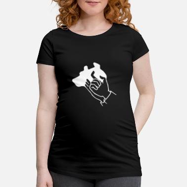 Schattenfigur Hund Handschatten Design - Schwangerschafts-T-Shirt