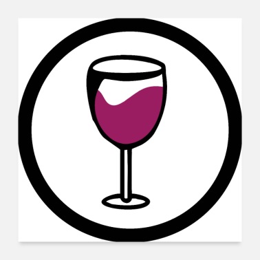 Drunkard glass of wine - Poster