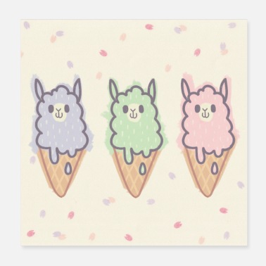 Tiere Alpaka Eiscreme - Poster