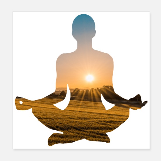 Double Exposure Kunst Meditation Yoga Geschenkidee Poster Spreadshirt