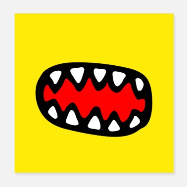Witty Monster teeth mouth emoji comic witty funny mask - Poster