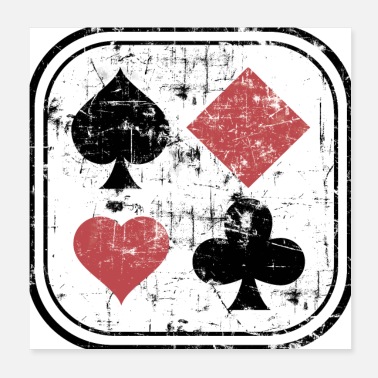 Spader Pik Karo Heart Cross används leta efter pokerspelare - Poster