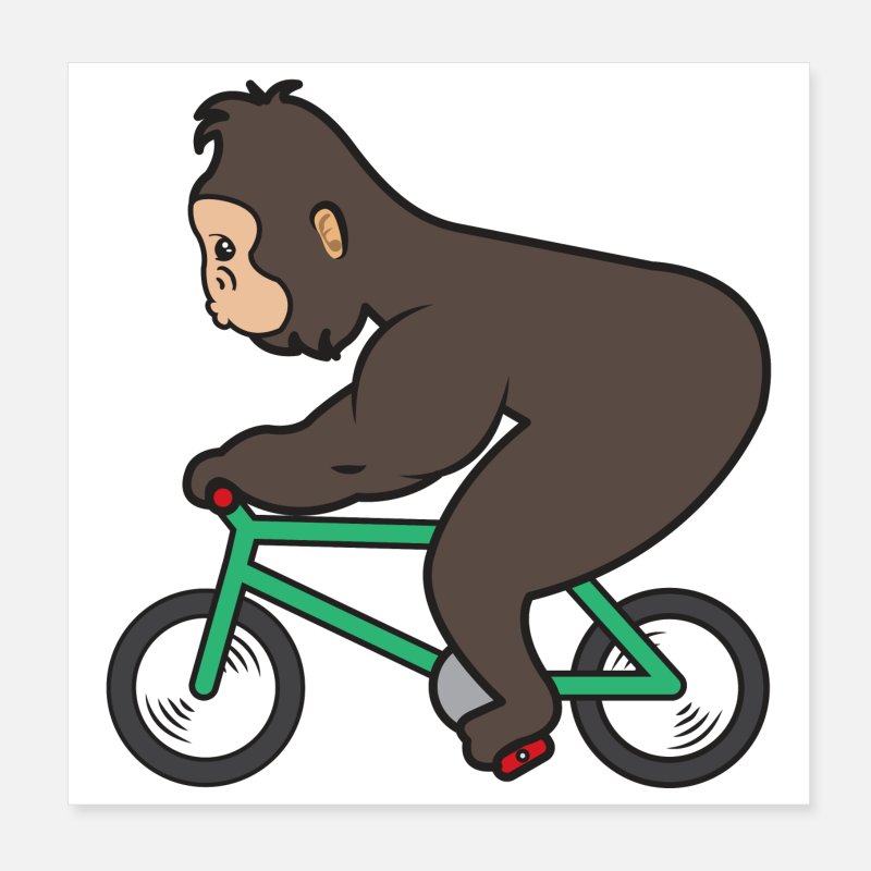Dusør ubrugt Plaske Nuttede dyr Gorilla Biker Bike Lover Gave Idé' Poster | Spreadshirt