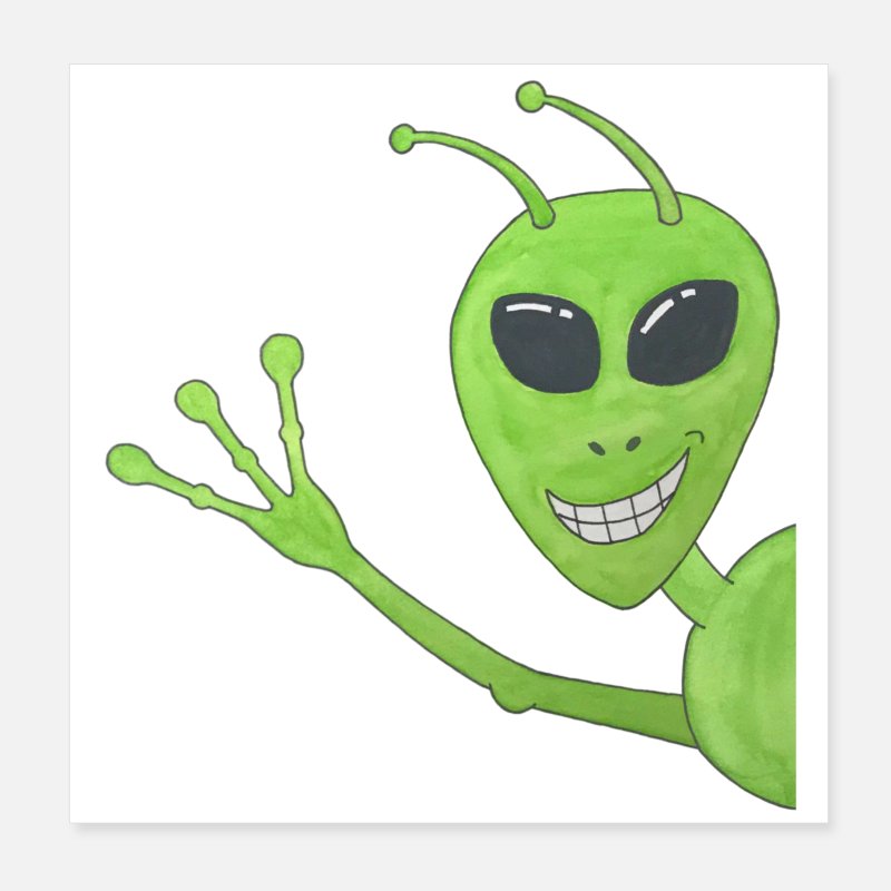 Alien waving alien' Poster | Spreadshirt