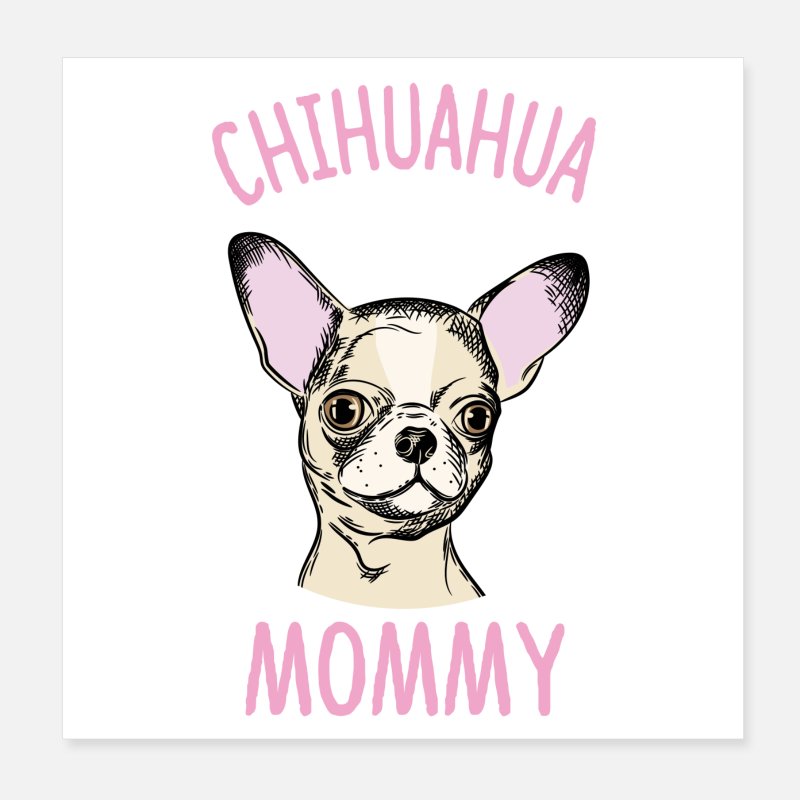 'Chihuahua Mommy Mummy mother little dog cartoon' Poster | Spreadshirt