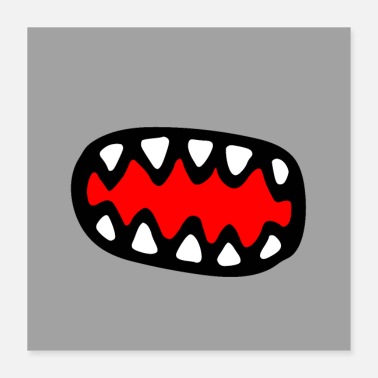 Witty Monster teeth mouth emoji comic witty funny mask - Poster