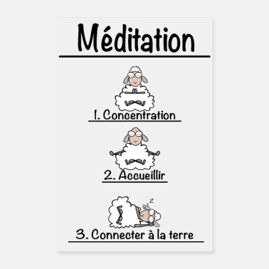 Buddhismus Meditation in französischer Sprache - Poster