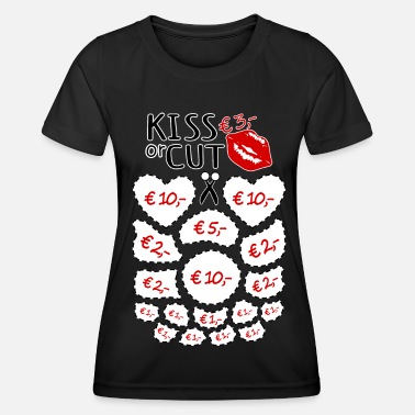 Ausschneiden JGA Junggesellenabschied Kiss or cut ausschneiden - Frauen Funktions-T-Shirt