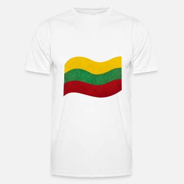 Vihreä Ja Kulta Flag of Lithuania - Miesten tekninen t-paita