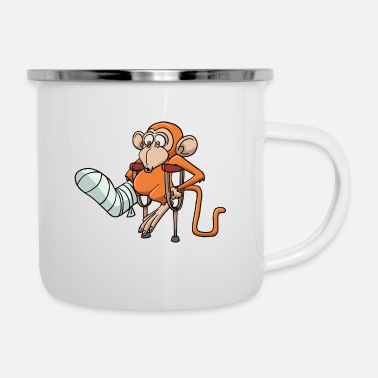 Ceramic Mug Man in Bandages with a Crutch Get Well Gift