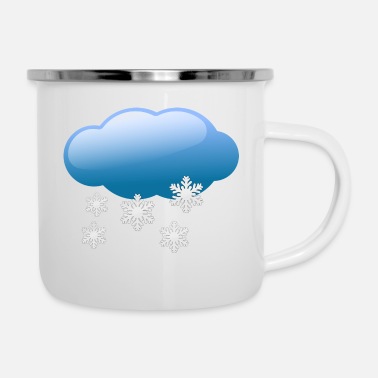 Snowfall Cloud with snowfall - Enamel Mug