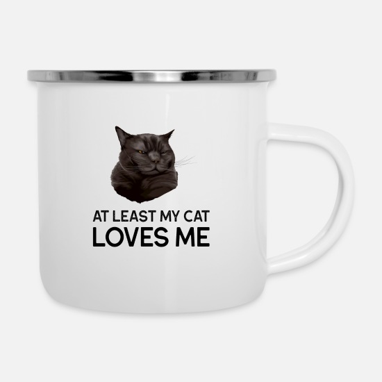 Retro Katzen Emaille-Becher Kaffeetasse Nostalgic-Art Cat Lover Black 