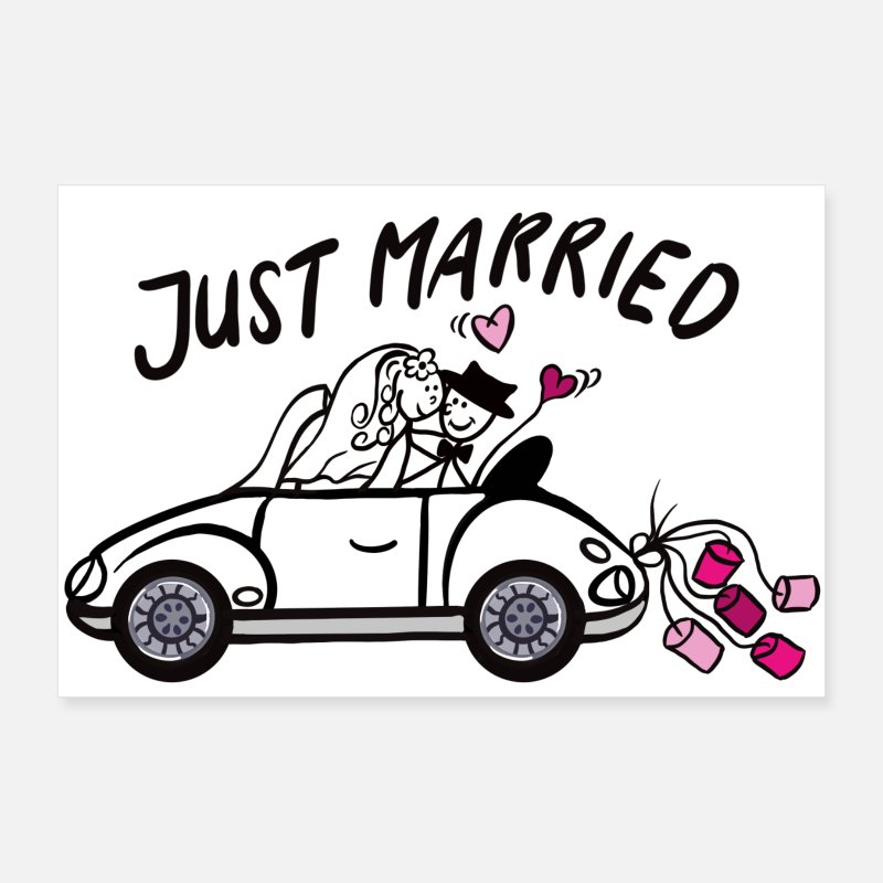 Just Married Print Wedding Car Personalised Print Personalised Wedding Car Poster Wedding Gift Custom Print Personalised Wedding Gift