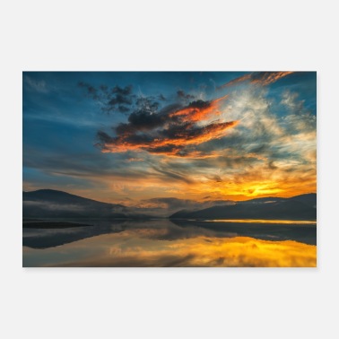 Horizon Abstract colorful sunset clouds - Poster