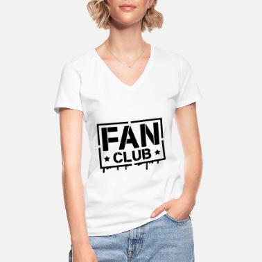 Fan Club znaczek fan club - Klasyczna koszulka damska z dekoltem w serek