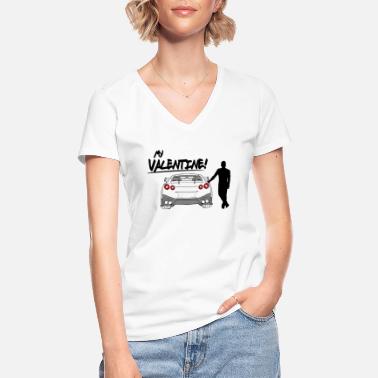 Turbo Valentinsdag biljustering kjærlighet - Klassisk T-skjorte med V-hals for kvinner