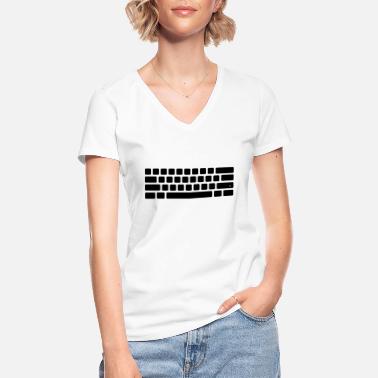 Tastatur Tastatur - Klassisches Frauen-T-Shirt mit V-Ausschnitt