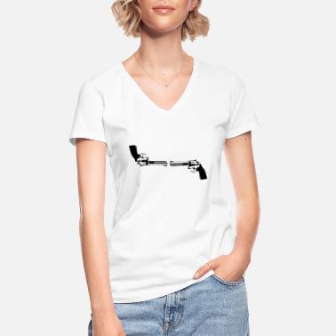 Revolveri Revolver vs. Revolver - Klassinen naisten t-paita v-pääntiellä