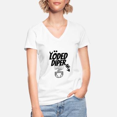 Dip Lastet Diper Med Diper Design Og Lukt - Klassisk T-skjorte med V-hals for kvinner