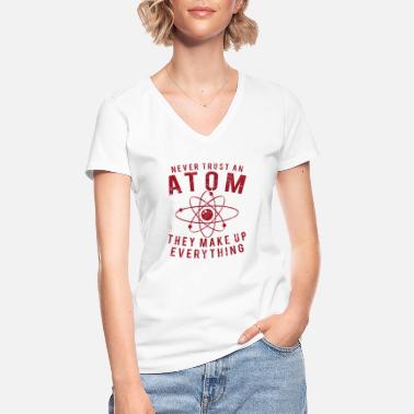Atome Atom - Klassisches Frauen-T-Shirt mit V-Ausschnitt
