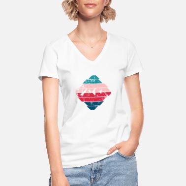 Drzewo Góra - Klasyczna koszulka damska z dekoltem w serek