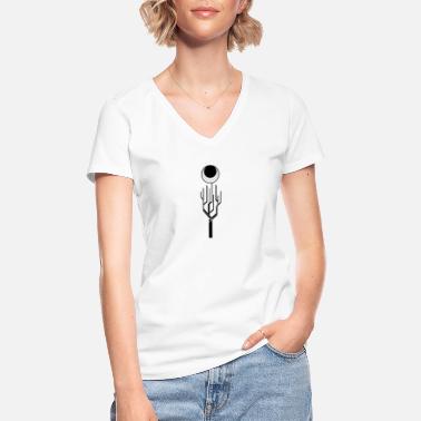 Halbmond Zweig Mythologie Mond - Klassisches Frauen-T-Shirt mit V-Ausschnitt