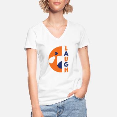 Latter Latter - Klassisk T-skjorte med V-hals for kvinner