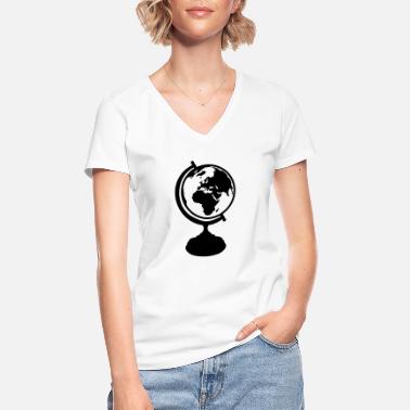 Globus Globus - Klassisk T-skjorte med V-hals for kvinner