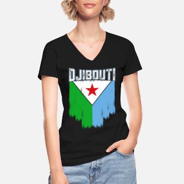 Dschibuti Dschibuti Dschibuti Dschibuti - Klassisches Frauen-T-Shirt mit V-Ausschnitt