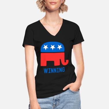 Republikaanit Republikaanien GOP-norsu voitti - Klassinen naisten t-paita v-pääntiellä