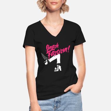 Fascisme Brisez le fascisme! - T-shirt classique col V Femme