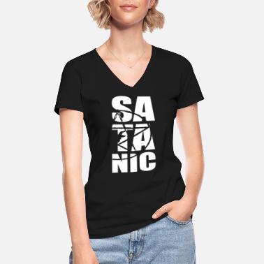 Hagel Satanisches Design satan und lucifer - Klassisches Frauen-T-Shirt mit V-Ausschnitt