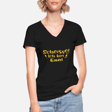 Enni Enni - Klassisches Frauen-T-Shirt mit V-Ausschnitt