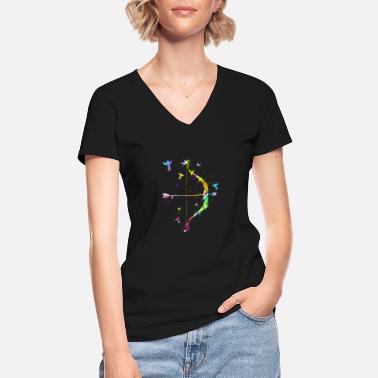 Flèche Tir à l&#39;arc arc et flèche archer oiseaux - T-shirt classique col V Femme