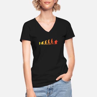 Alarm Ochotnicza Straż Pożarna Evolution - Klasyczna koszulka damska z dekoltem w serek