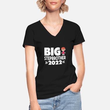 Step Brothers Big Step Brother 2022 - Klassisk T-skjorte med V-hals for kvinner