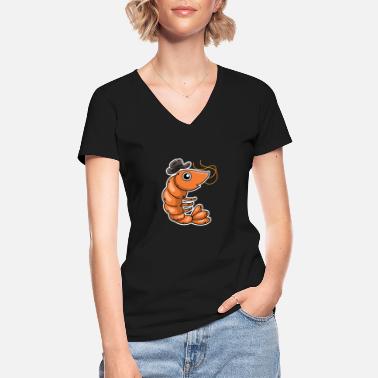 Hummer Cowboy Shrimp - Klassisches Frauen-T-Shirt mit V-Ausschnitt
